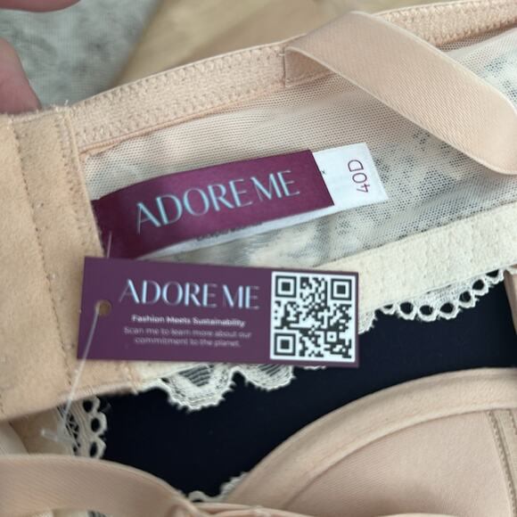 Adore Me Mathilda Contour Plus Cream Lace Bra 40D NWT - Picture 6 of 6